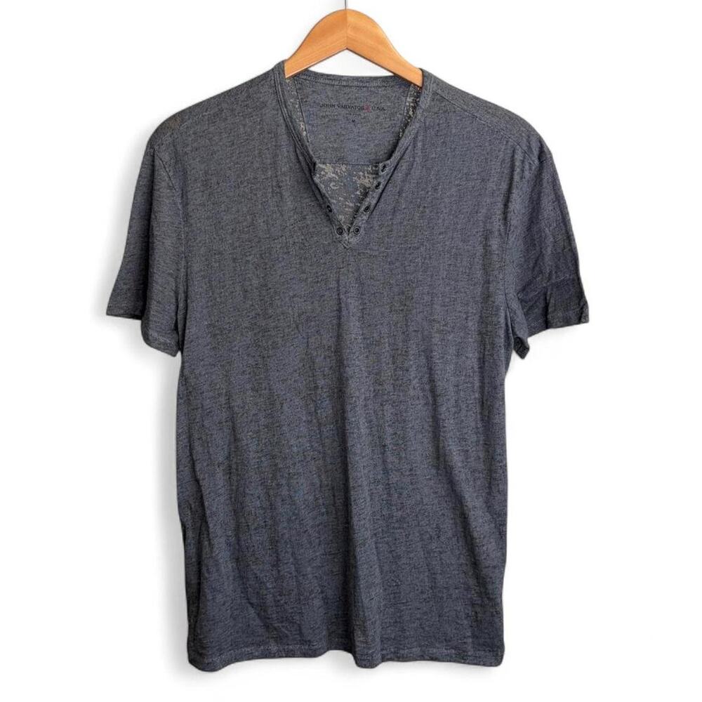 John Varvatos USA Heather Gray V-Neck Tee Men’s M Minimalist Lightweight Luxury